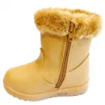 Bottines fourrées pour enfant avec motifs fleurs cloutés