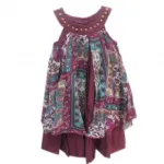 Robe fille imprimée fleurie avec col clouté