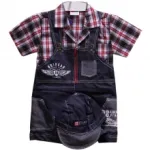 Ensemble salopette et chemise avec casquette pour bébé garçon