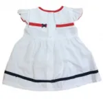 Ensemble trois pièces avec nœuds et bandes bicolores pour bébé fille