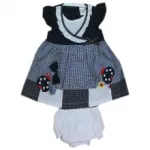 Ensemble trois pièces à carreaux et pois pour bébé fille