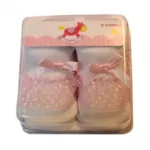 Chaussettes ornées de voile à pois et nœud