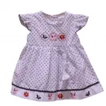 Ensemble robe à petits pois et bandeau pour bébé fille