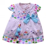 Ensemble robe avec motif brodé sur la poitrine et bandeau pour bébé fille