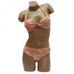 Bikini motif aztèque et rose avec paréo