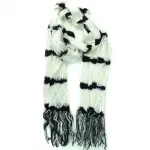 Écharpe bicolore à franges pour femme