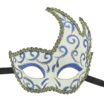 Joli masque vénitien loup avec volutes et lien à nouer