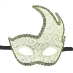 Joli masque vénitien loup avec volutes et lien à nouer