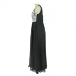 Robe de soirée bicolore longue avec motif fantaisie