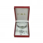 Parure bijou sertie de pierres facettées