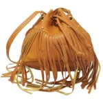 Sac à bandoulière clouté avec franges et lien à serrer