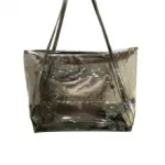 Sac de plage transparent "I love beach" avec une pochette à bandoulière assortie