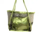 Sac de plage transparent "I love beach" avec une pochette à bandoulière assortie