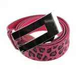 Ceinture imprimée léopard avec boucle en métal