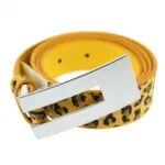Ceinture imprimée léopard avec boucle en métal