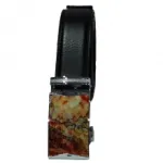 Ceinture en cuir avec boucle fantaisie en métal