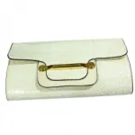 Pochette enveloppe en crocodile
