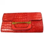 Pochette enveloppe en crocodile