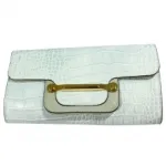 Pochette enveloppe en crocodile