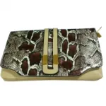 Pochette avec rabat reptile