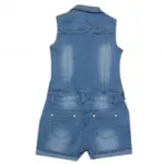 Combishort en jeans délavé
