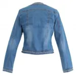 Veste en jeans bordée de chaîne argentée