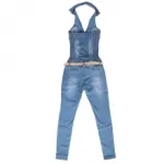 Combi-pantalon dos nu avec smocks côtés