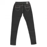 Jeans slim noir avec couture contrastante