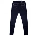 Jeans slim bleu foncé avec poches ornées de rivets argentés