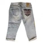 Pantacourt en jeans délavé