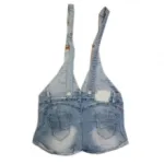 Salopette short en jeans délavé