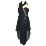 Robe de soirée ornée de cristaux avec écharpe