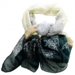 Foulard tricolore imprimé de motif fantaisie
