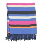 Écharpe à rayures multicolores bordée de franges