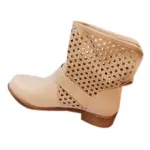 Bottines perforées beige