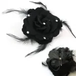 Élastique cheveux fleur ncrustée de strass