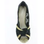 Espadrilles compensées crochet dentelle noir