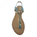 Sandales bleues serties de strass