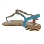 Sandales bleues serties de strass