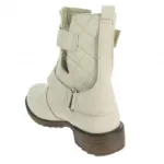Bottines beiges avec motif matelassé