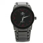 Montre métal ronde noire