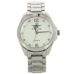 Montre en métal pour femme avec index en strass