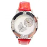 Montre-bracelet pour femme avec papillon strass