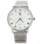 Montre en métal pour homme avec strass et chiffres romains