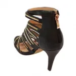 Sandales multi-brides noires avec zip arrière