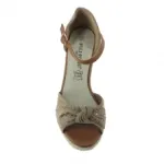 Espadrilles compensées khaki décorées de strass