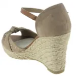 Espadrilles compensées khaki décorées de strass