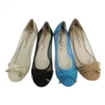 Ballerines plissées avec motif nœud