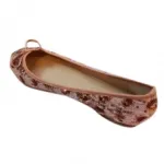 Ballerines champagne agrémentées de sequins avec nœud devant