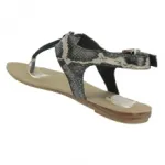 Sandales noires avec effet reptile